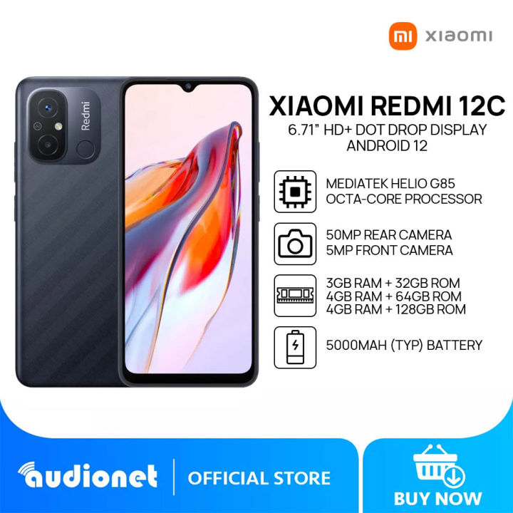 Xiaomi Redmi 12C Smartphone, 4GB+64GB/128GB/3GB+32GB, MediaTek Helio G85, 50MP Rear Camera, 5000mAh - Supports 10W Fast Charging