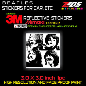 beatles 3M reflective printed laminated sticker for cars motorcyle gadgets laptop etc.