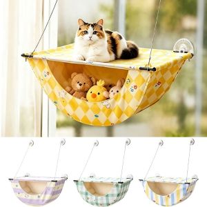 ZHONGMEET Suction Cups Cat Hammock Removable Heavy-Duty Hanging Cat Perch Easy To Install Thicken Cat Aerial Shelf Home