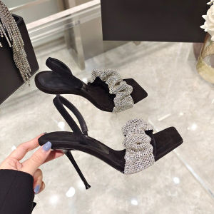 [Free Shipping] Celebrity-Style Spring-Summer New Sandals With Rhinestones Stiletto High Heels Unique Design Niche Luxury Sandals