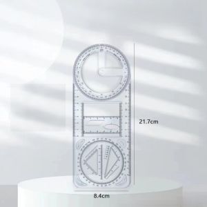 Multifunctional Geometric Ruler Plastic Template Ruler Drawing Ruler Measuring Ruler Geometric Drafting Tool School Office Supplies