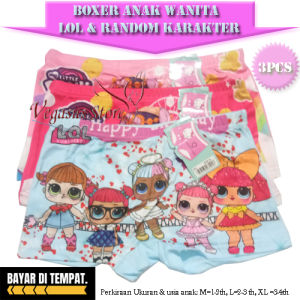 6Pcs Boxer Anak Balita Perempuan1-5 th-Celana Sattire Kids LOL Balita/celana dalam-Vegasus Store