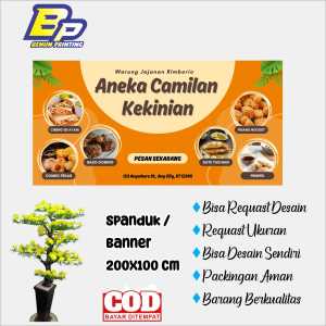 Spanduk Banner Aneka Cemilan 200X100 Cm Request Desain