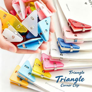 【COD】Plastic corner clips for paper small triangle edge clamps office accessories and school supplies Holds 80 A4 Sheets Rounded Durable Organizer