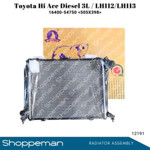 12191 TOYOTA HIACE DIESEL 3L LH112 LH113 RADIATOR ASSEMBLY M/T 505x398x32mm PA32 1ROW 16400-54750/51.2.3.4 16400-5B740 16400-5B741