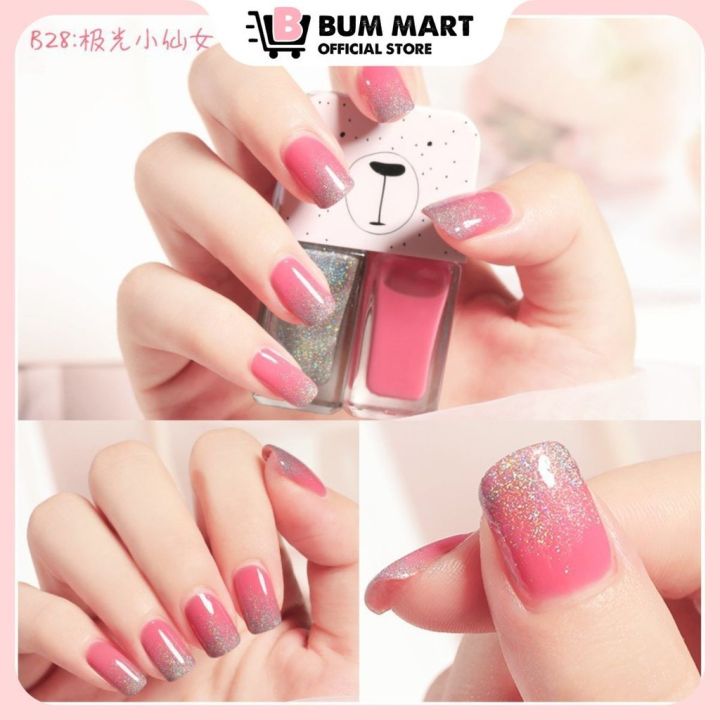 Full Set 2 Chai Sơn Móng Tay Nhũ Lì Fairy's Gift 2*6ML, Nước Sơn Móng Tay Set 2 Chai Nhanh Khô Không Cần Hơ Đèn UV