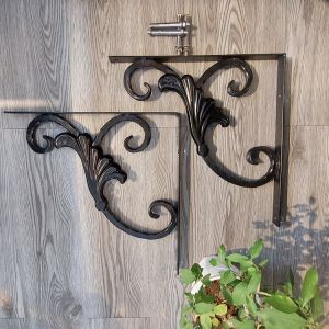 Ke đỡ bàn đá ke đỡ bàn chậu lavabo SẮT MỸ THUẬT PK034 - 2 màu đen và đồng cổ - Sơn tĩnh điện cao cấp chống rỉ