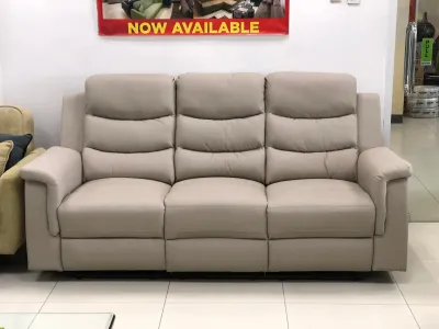 Homemaker Furniture Martin Synthetic Leather Recliner W/ Cup Holder-3 Seater