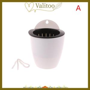 [Valitoo] Wall-Mounted Indoor Automatic Water-absorbing Flowerpot Plastic Flowerpot Succulent Green Dill Green Plant Flower Pot Decor
