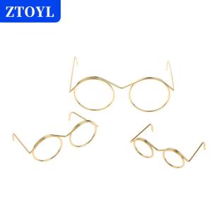 [COD] ZTOYL 5/10pcs แฟชั่นกรอบกลม lensless Retro Cool Doll แว่นตาสำหรับตุ๊กตา9/25/30cm