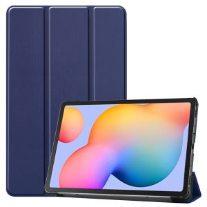 Samsung Galaxy Tab S8 S7 / S7 FE / S7 PLUS Good Leather Standable Magnetic Flip Case Cover Casing ( Back Hard )