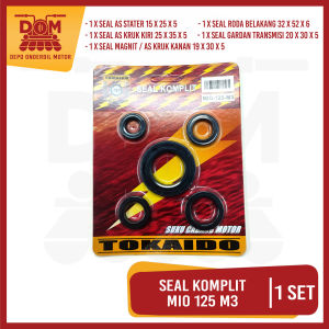 Seal Komplit MIO 125 M3 (TOKAIDO) 5 PCS - Oil Oli Sil Lengkap Stater As Krug Roda Belakang Yamaha