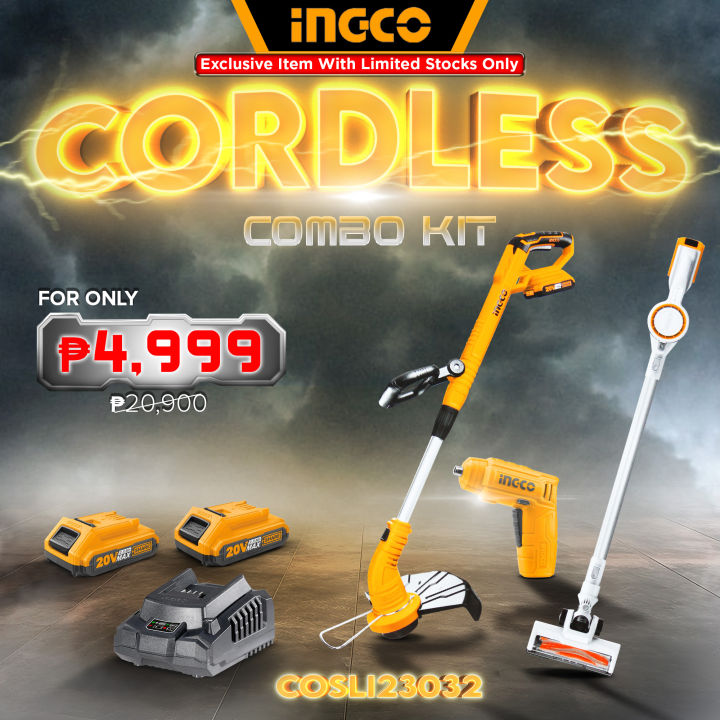 INGCO Cordless Grass Cutter Trimmer LithiumIon Grass Trimming Tool