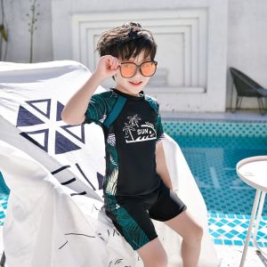 Family Set Setelan Couple Baju Renang Wanita Pria Keluarga Lengan Pendek Pakaian Dewasa Orang Tua-anak Laki-laki Perempuan