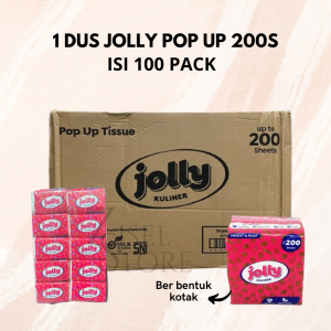 1 KARTON JOLLY POP UP ISI 100PCS 1 DUS TISSUE JOLLY POP UP TISU KULINER