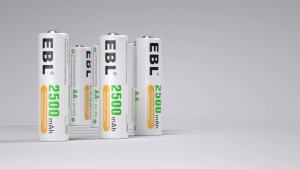 EBL AA Rechargeable Batteries 1.2V 2500mAh High Performance Pre-Charged AA Batteries - 4 Pack