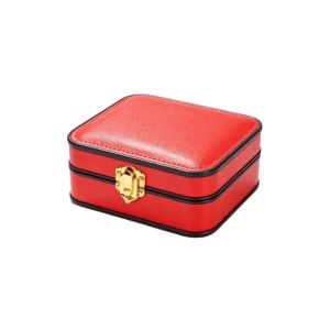 ELFINL Double Layer Lockable Jewelry Box PU Leather Lockable Jewelry Storage Case Storage Holder Vintage Travel Jewelry Organizer Travel