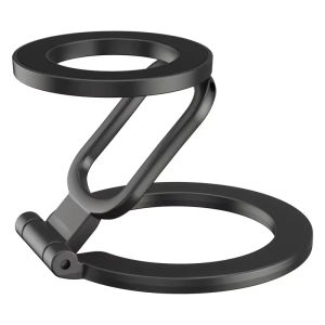 Kebidumei Double-sided Ma-gsafe Mobile Phone Holder for Phone 14/15/16 Ultra-thin Alloy Material Magnetic Suction Foldable Ring Desktop Stand Finger Grip
