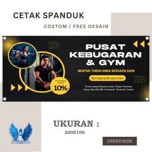 Spanduk Banner PUSAT KEBUGARAN GYM UKURAN BISA 200X100 REQUEST