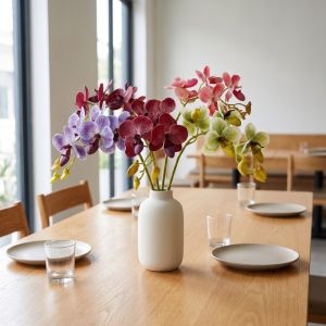 COUPLECOL 67cm 2638 inch Cành lan bướm nhân tạo Nhựa Cảm giác như thật Hoa giả Cắm hoa Thanh lịch Hoa Lan EVA Trang trí văn phòng tại nhà