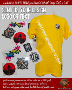 Personalized Custom Iron-On DTF PRINT for Minimalist/Pocket Design Logo or Text NO MINIMUM ORDER