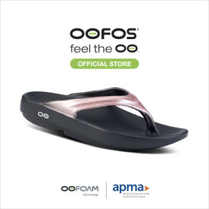 OOFOS OOlala Luxe Rose Sparkle (สีชมพูประกาย) รองเท้าเพื่อการฟื้นฟู