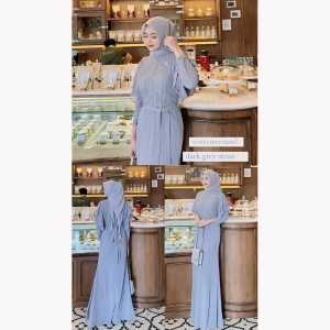 Ayda Dress Outer Brokat Terbaru 2024 Gamis Kondangan Press Body Kekinian Ceruty Busui