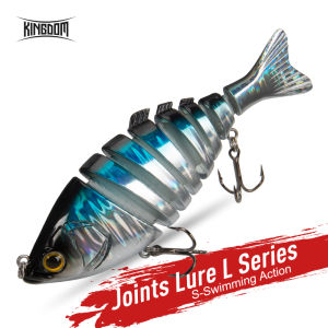 Kingdom เหยื่อตกปลาปลาเทราท์เบสปลาเทราท์ Multi Jointed Swimbaits ช้า Bionic ว่ายน้ําเหยื่อเบสน้ําจืดน้ําเค็มตกปลาตกปลาชุดเหยื่อตกปลาเหมือนจริง