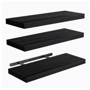 【40*15CM】 Floating Shelves for Wall BedroomLiving Room Kitchen Hanging Shelf for Books Solid Wood Elegant Rustic Wood Bookshelf with Display Case and Adjustable Shelves - New