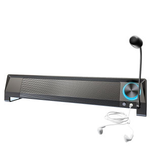 Computer audio desktop home laptop speaker integrated desktop wired strip type include microphone