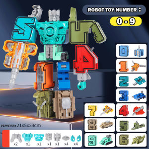 PRADO MALAYSIA Transformers Robot Educational Toys 0-9 Number Robot DIY Assemble Military Aerospace Educational Toys Mainan Robot 变形金刚机器人玩具