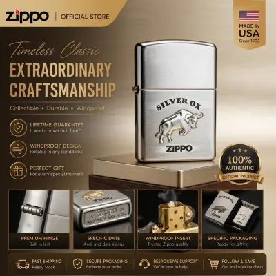 Zippo Genuine Western Cowboy - Silver Windproof Lighter LORIG200FB.25-0007