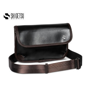 Shigetsu KASEDA Leather Sling Bag for men black brown crossbody bag men shoulder bag mens side bag 8083