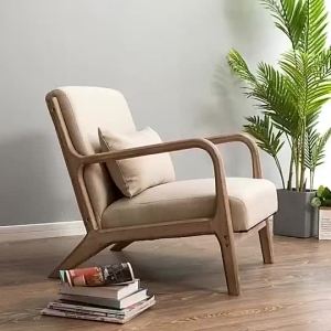Lazy Sofa Nordic Single Sofa Chair Simple Balcony Home Cloth Art Solid Wood Leisure Sofa Living Room Furniture Armchair Furniture Sofa Chair Sofas For