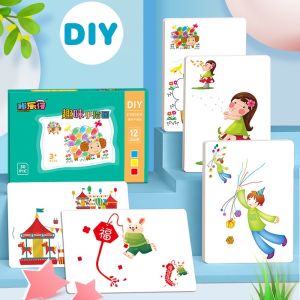 Finger painting album DIY Set Warna yang Dapat Dicuci / mainan edukasi anak / mainan montessori / paint drawing