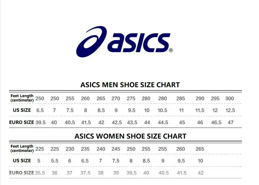 Asics onitsuka tiger size chart deals