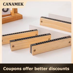 【 CANAMEK 】 DIY White Embryo Wooden 16 Holes Little Harmonica Musical Instrument Kids Early Educational Enlightenment Toys