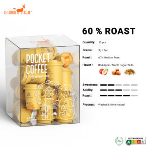 CheerfulGoat Coffee Powder Instant Coffee Freeze Dried Coffee 60% 75% 90% Roast 15pcs/Box