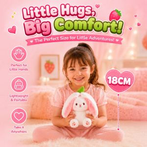 Strawberry Rabbit Plush Toy 2-In-1 Strawberry Rabbit Plush Toy Can Be Transformed Into Three Different Shapes Cute Appearance Soft And Fluffy Full Of Fun Available Sizes 18cm 25cm A Creative Toy Gift For Children