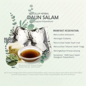 DAUN SALAM Teh Celup Herbal isi 20 kantong Mengobati Kolesterol Kanker Migrain Demam Batuk Infeksi