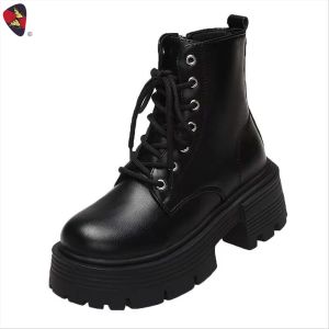 Katerina Fashion Korean Ankle Zipper Boots Shoes Heeled For Women #K-6
