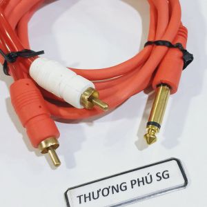 Cáp âm thanh 6 ly ra 2 AV dài 1.5m (Chuẩn 6 ly Mono ra 2 AV Hoa sen)