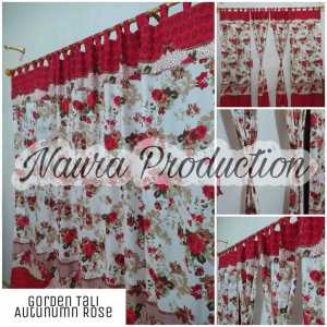 (COD) Gorden Pintu tali bisa Jendela Motif AUTUNM ROSE BUNGA
