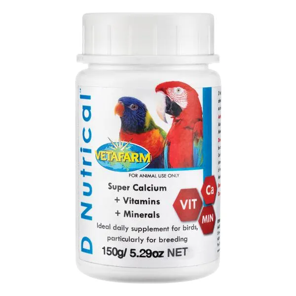 Vetafarm D Nutrical วิตามินนก เสริมแคลเซียม สำหรับนกพ่อ-แม่พันธ์