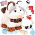Walking Cat Toys for Kids with Leash, Plush Toy Cat That Walks and Meows, Interactive Cat Toy for Kids Aged 3-7, Best Birthday, Children's Day for Girls and Boys. 