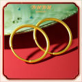 Gold Earrings 999 Solid Gold Glossy Small Circle 5G Hard Gold Plain Ring Jewelry Mother's Day Gift for Mom. 