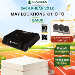 Máy Lọc Không Khí Ô Tô Khử Mùi Diệt Khuẩn UVC LED UVGREEN 10m2 Model KA-100 - Công Nghệ UVC LED Lõi Lọc Than Hoạt Tính Lọc Bụi Mịn Loại Bỏ Mùi