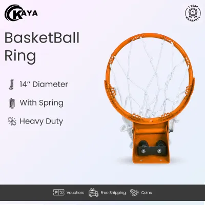 KAYA Basketball Ring Basketball Hoops 10/12/14/15/16/18 INCHES with Spring (Heavy Duty)