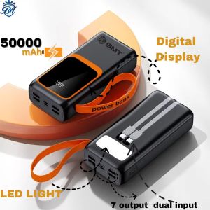 BM T-70 Powerbank 50000mah 4USB Type-C Output Fast Charging Cable Built-in with Light Lithium Battery for iPhone Android 电 Power Bank.