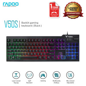 Rapoo V50S Backlit Gaming Keyboard USB Wired 104 Key Keyboard for laptop Ergonomic keyboard